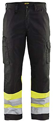 Blaklader 15641811 Hose mit hoher Sichtbarkeit, Schwarz/Gelb, grootte D124