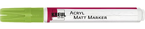 KREUL 46238 - Acryl Matt Marker Medium, mit Rundspitze ca. 2 - 4 mm, grün, matte, permanente Acrylfarbe auf Wasserbasis, für filigrane Akzente