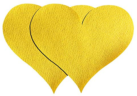 Primaflor - Ideen in Textil 2er Set Deko-Herzen Gelb Podium Hochzeits-Deko Valentinstag Deko Herz ca. 33x28cm