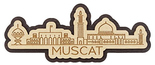 Printtoo Home Decor Muskat Oman Denkmaeler Gravierte Holz Kuehlschrankmagnet Souvenir Geschenk