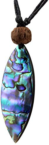 Island Piercings Halskette mit Anhänger aus Abalone Perlmutt längenverstellbar N318