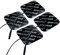 Prorelax 49207 Blackline Elektroden-Pads Ersatzpads für Tens + EMS Geräte, zur elektrischen Muskelstimulation, schwarz, 4 Stück