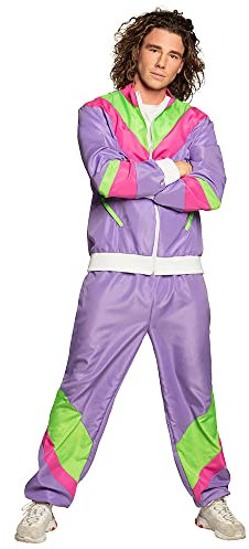 Boland - Kostüm für Erwachsene Trainingsanzug 80er Jahre mit Taschen, Jacke und Hose, verschiedene Größen, Campinganzug, Jogginganzug, Assi Anzug, Retro Style, Gruppenkostüm, Mottoparty, Karneval