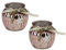 Bada Bing 2er Set Windlicht Rosa Aus Glas Holz Stern bauernsilber Bändern Wunderschönes Stimmungslicht 84