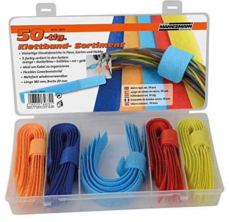 Brüder Mannesmann Werkzeuge M42610 Klettband-Set 50-tlg