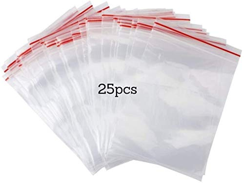 Pakico 25 Bustine Plastica Trasparenti 30 x 40 cm con Zip | Bustine richiudibili grandi con chiusura zip, ideali per alimenti, archiviazione e protezione