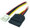 Bolwins F54S 4 Pin Power Socket to SATA 15 Pin Female Floppy Drive Power Cable Adapter - Approx. 18 cm