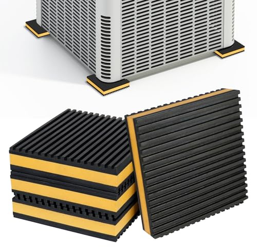 Mxclimate Anti-Vibration-Pads, Gummi-Eva-Vibrationsdämpfer, 10,2 x 10,2 x 2,2 cm, Isolationspad für Luftkompressor, Waschmaschine, Wechselstromeinheiten, Laufband