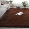 Shaggy 140x160cm Carpet Wohnzimmer Teppiche Modern Outdoor Carpet Faux Lammfell Flauschig für Wohnzimmer Kinderzimmer Schlafzimmer Flur Läufer, Dunkelbeige