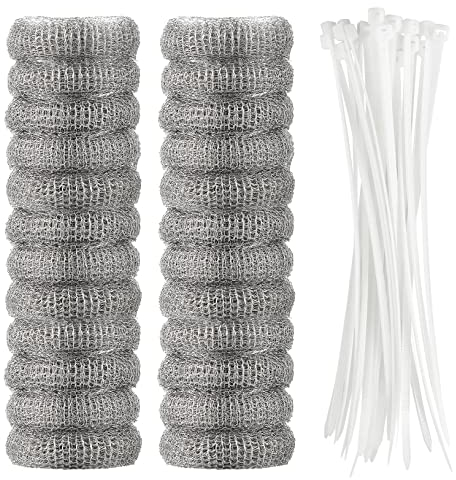 24 Pieces Lint Traps Washing Machine Stainless Steel Lint Snare Traps Laundry Mesh Washer Hose Filter with 24 Pcs Cable Ties