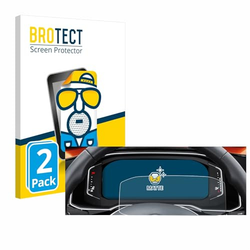 brotect Film Protection pour Volkswagen Polo 6 Digital Cockpit Pro | 2 Pièces Mat Protection d'écran Made in Germany Anti Reflet Anti-traces de Doigts Anti-Rayures