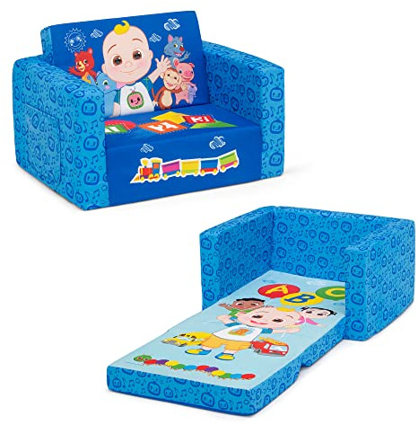 Delta Children CoComelon Cozee Flip-Out Chair - 2-in-1 Convertible Sofa to Lounger for Kids