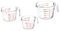 Relaxdays Lot de 3 Verres mesureurs, Carafe graduée 250 ML, 500 ML, 1 L, résistant Chaleur et Micro-Ondes, Transparent