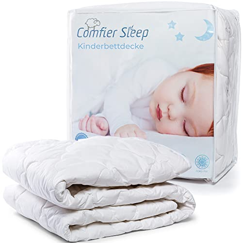 100% Natürlich Wolle Kleinkinder Bettdecke 4 TOG Anti-Allergie Kinderbett Bettdecke 90 x 120 cm und feuchtigkeitsabsorbierend Steppdecke für Kleinkinder Kinderbettdecke und Bettdecke Kinder
