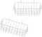 Cesta de pared de alambre de hierro blanco de 2 piezas con gancho para colgar, organizador de pared para panel de rejilla, soporte de estante de almacenamiento de alambre