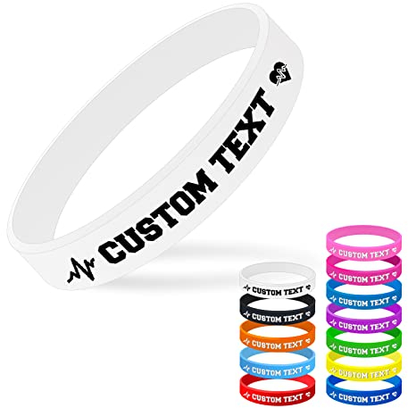 SXLONG Personalisierte motivationsarmbänder Silikon, Benutzerdefinierte Gravierte Silikonarmbänder mit Text, Gummiarmbänder Elastisch Fitness Laufen Sport für Veranstaltungen, Geschenke, Party