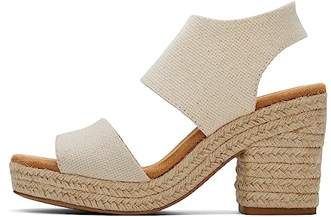 TOMS Damen Majorca Platform Sandale Mit Absatz, Natur, 39 EU