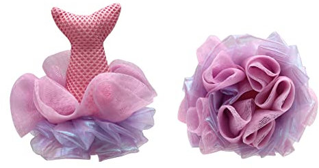 Glam'Up Paris - Fleur de Douche Sirène - Éponges pour le Corps - Éponge de Bain - Éponge Exfoliante