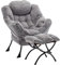 SESHINELL Lazy Chair mit Ottomane, moderner Akzentstuhl, zeitgenössischer Lounge-Sofastuhl mit Armlehnen, Lesestuhl für Wohnzimmer, Schlafzimmer, Büro