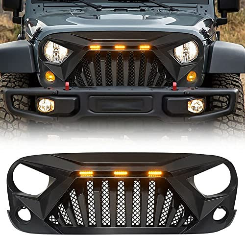 AYBEN Car Front Grill, For JEEP Wrangler JK 2007-2017 Bumper Radiator Grilles, Car Mesh Racing Grille Body Styling Accessories