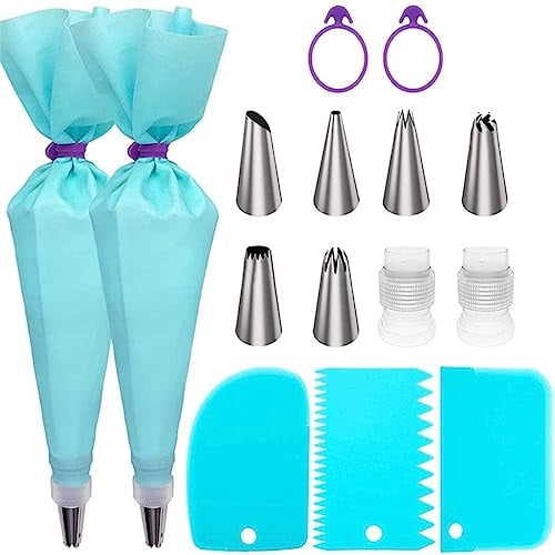 PLABBDPL Poche a Douille Patisserie Douilles Patisserie, Douille Patisserie,Poche a Douille Reutilisable et Kit de Douille Patisserie,Poche à Douille Patisserie en Silicone pour Décoration de Gâteau