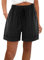 AMhomely Women's Plus Size Summer Shorts with Pocket Elastic High Waist Cotton Linen Shorts Solid Wide Legs Drawstring Straight Legs Black XXL