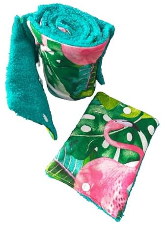 papier toilette lavable, en coton et éponge,zéro déchet, motif TROPICAL, idée cadeau, fait main, zéro waste