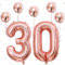 Number 30 Balloons, 40 Inch Large Foil 3 & 0 Number Balloons with Rose Gold Confetti Balloon for Girls Women 30 & 3 Years Old Birthday Party Anniversary Decorations Suppiles