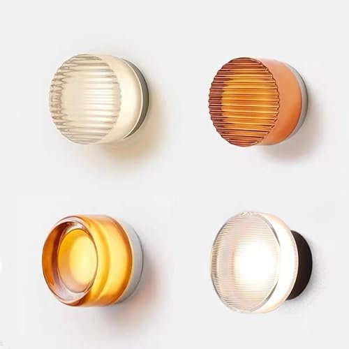 BAUFAS Applique murale ronde en verre Led moderne for salon Aisel couloir chambre lampe salle de bain décoration de la maison éclairage intérieur (Color : Warm White (2700-3500K), Size : A Orange)