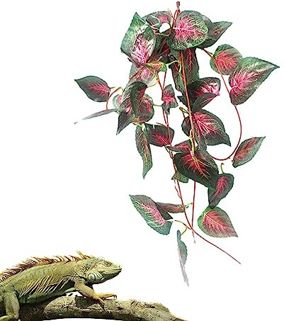 Facynde Reptilienpflanzen künstlich,Tank-Blätter- für Pflanzen, Tank-Lebensraum- - Wasserdichtes Aquarium-Blätter- für Pflanzen, Tank-Lebensraum, universell