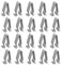 JNNJ 20 Pièces Clips De Fixation En Métal Pour Voiture, Clips Fixation En Métal Pour Intérieur De Véhicule, Clip Fixation Intérieure Tableau Bord, Clips En Métal Pour Console Avant Voiture (Argent)