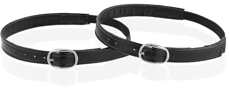 Bremorou Elastic High Heel Straps - Anti-Loose Shoelaces Bundle, Pack of 2, Suede Shoe Straps for Women, Removable, Black, 2 UK