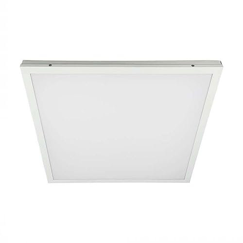 V-TAC Deckenlampe Büro Deckenleuchte Einbau LED Panel quadratisch, Tageslichtlampe Aufbau Deckenpanel weiß, LED 36W 3960lm 6500K, LxBxH 59,5x59,x5x3 cm