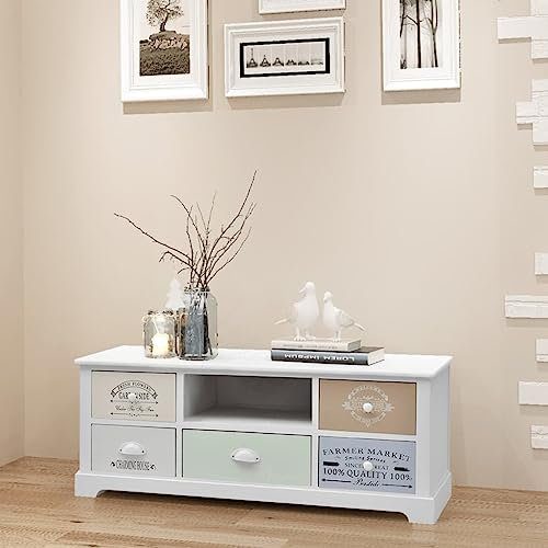 AUUIJKJF Home Outdoor SonstigesFranzösischer TV-Schrank Holz