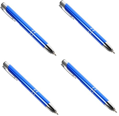 TEHAUX 4 Stück Beleuchteter Kugelschreiber Led-metallstifte Kugelschreiber Drücken Tragbarer Schreibstift Stift Mit Beleuchteter Spitze Auswechselbarer Kugelschreiber Feder 2 in 1 Eisen