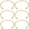 Beebeecraft 6Pcs 18K Gold Plated Brass Cuff Bangle Findings Open Bangle Bracelets with Screw Beads Half Open Cuff for DIY Jewelry Making