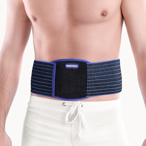 HEERTEEAJ Nabelbruchgürtel | Abdominaler Herniengürtel für Männer & Frauen | Bauchnabel Nabelbruch Binder mit 1 Hernien Kompression Pads | Epigastrische & Post Chirurgie Support Gürtel