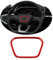 HIBEYO Aluminium Auto Lenkrad Abdeckung Aufkleber passt für Audi Q3 Q5L Q7 Q8 A4 Auto Lenkrad Dekorativer Ring Lenkrad Logo Emblem Aufkleber Abziehbilder Lenkrad schellt Innen Zubehör-Rot