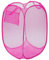 Murago - Wäschekorb ca.58x32x32cm - Pink - mit Henkel faltbar Pop up Mesh Netz klappbar für Reisen Camping Kinderzimmer Rosa Deko Stoff Korb Pfandflaschen Behälter