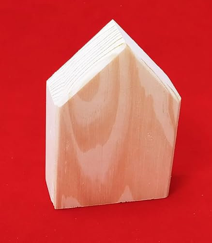 Astreine Holzhaus zum Bemalen oder als Deko 5x7x2,2 cm