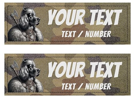 2 personalisierbare Etiketten für taktisches Hundegeschirr – 2 selbstklebende Patches, kompatibel mit Julius-Geschirr, OneTigris,... Original-Sicherheitszubehör (Camouflage 15 x 5 cm)