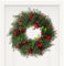 Weihnachtskranz für die Haustür, 50,8 cm, künstlicher Weihnachtskranz, Weihnachtsblätter, Dekoration, rote Beeren-Girlande, Dekoration, Weihnachtskranz für Tür, Zuhause (50 cm)
