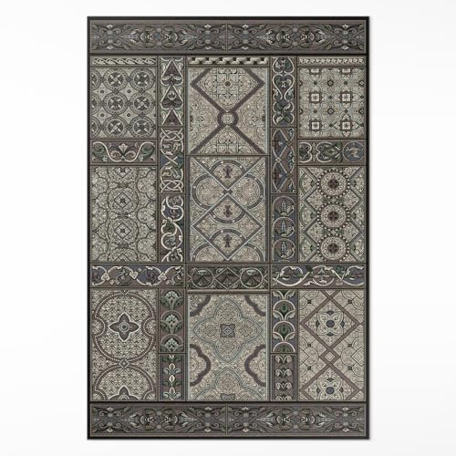 Alfombra de Vinilo 140x210 cm Rectangular para Cocina Salón y Dormitorio Decoración de Interiores de Material Sintético de Calidad Impermeable PCV Fácil Limpieza - Edad Media - Autor Albert Racinet