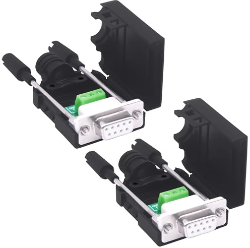 DB9 lötfreie 9-Pin Buchsen-Steckverbinder, RS232 D-SUB Breakout Adapter | DB9 Serial Breakout Board Terminal, RXD TXD GND 235 Adapterblock mit Gehäuse - 2 Stück