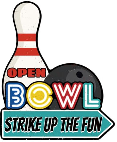 WADORN Vintage Bowling Metal Tin Sign, 11x13.3 Inch Bowl Strike Up The Fun Funny Retro Tin Sign Bowling Ball Wall Art Poster Plaque for Home Karaoke Club Bar Gym
