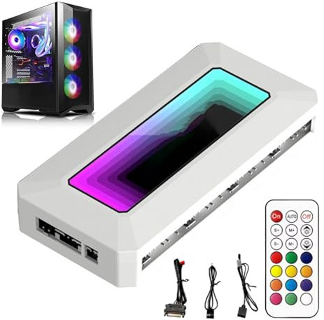 PWM Fan Hub ARGB, 8 porte PC Fan Controller Hub – Prisma Algoritmo PC Splitter PWM Smart Temp Control per gli amanti dei giochi