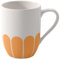 Villeroy & Boch - Fleur soleil Henkelbecher gelb, Spülmaschinenfest, Mikrowellensicher, Becher für Kaffee & Heißgetränke, Teetasse, Tasse mit Griff, Kaffeebecher Orange, Kaffeetasse, Premium Porzellan