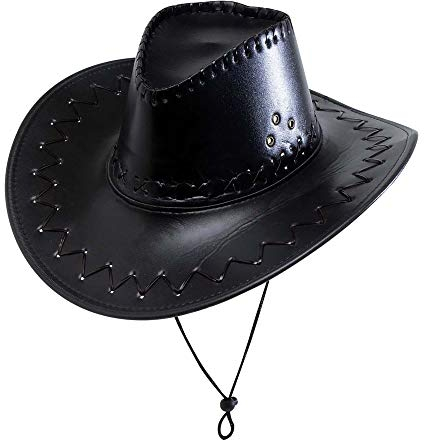 W WIDMANN MILANO Party Fashion - Cowboy Hut aus Kunsleder, Ranger, Sheriff, Cowgirl, Western, Fasching