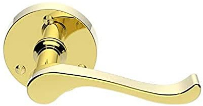 Carlisle Brass Traditional Victorian Scroll Lever Handle on Round Rose 58mm Polished Brass