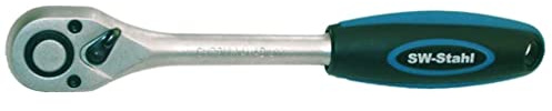 SW-Stahl 05995SB Umschaltknarre 1/2 Zoll - Ratsche 267 mm - 72 Zähne | Feinverzahnung mit 5 Grad Schwenkwinkel - Chrom-Vanadium-Stahl - Ergonomischer 2-Komponenten-Griff - Rechts-Linkslauf